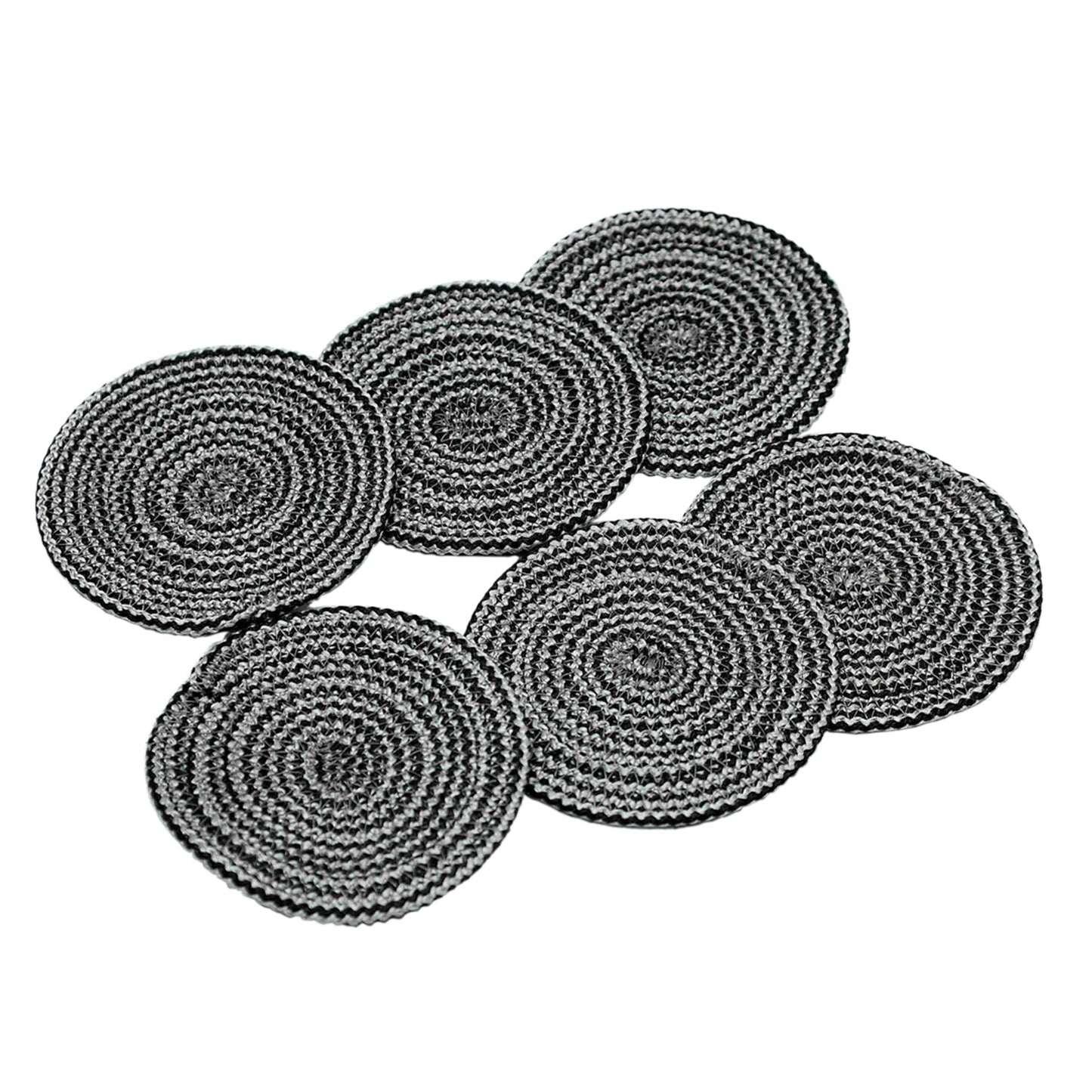 Enera Craft Grey Color 12cm Round Coaster (6 pcs set)
