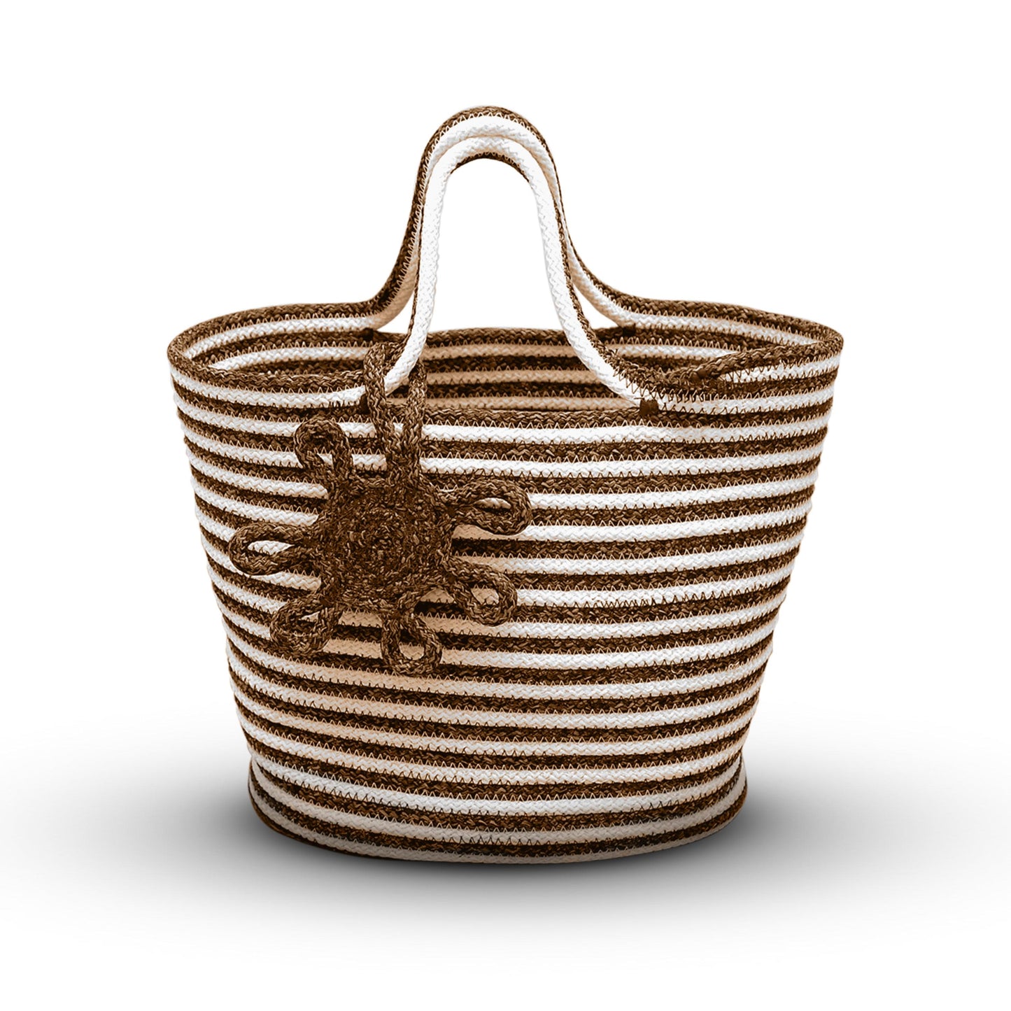 Saprose Craft Twin Golden Black Color Braid Large Basket - enera