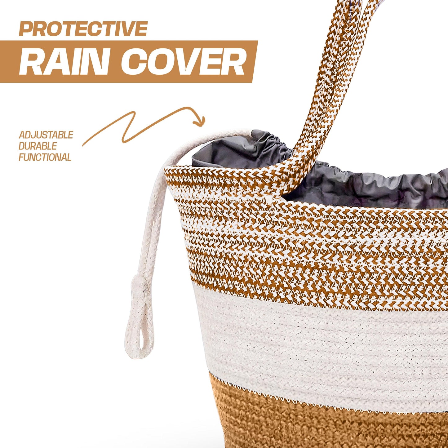 Saprose Golden Color Tote Basket - enera