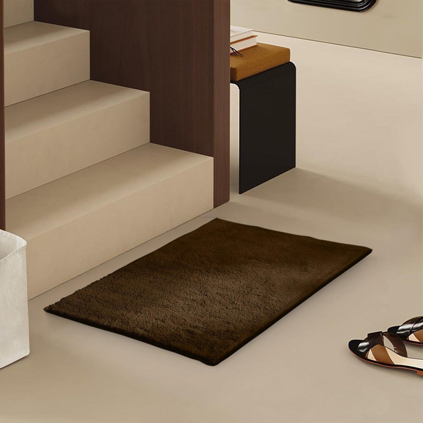 Enera Stello Collection Chocolate Color 33x48cm Mini Bath Mat - enera