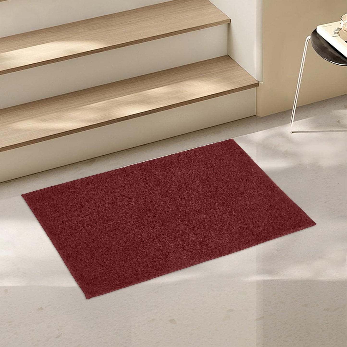 Enera Stello Collection Ruby Maroon Color 33x48cm Mini Bath Mat - enera