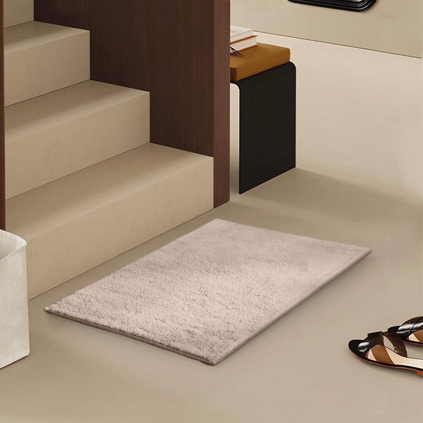 Enera Stello Collection Taupe Color 33x48cm Mini Bath Mat - enera