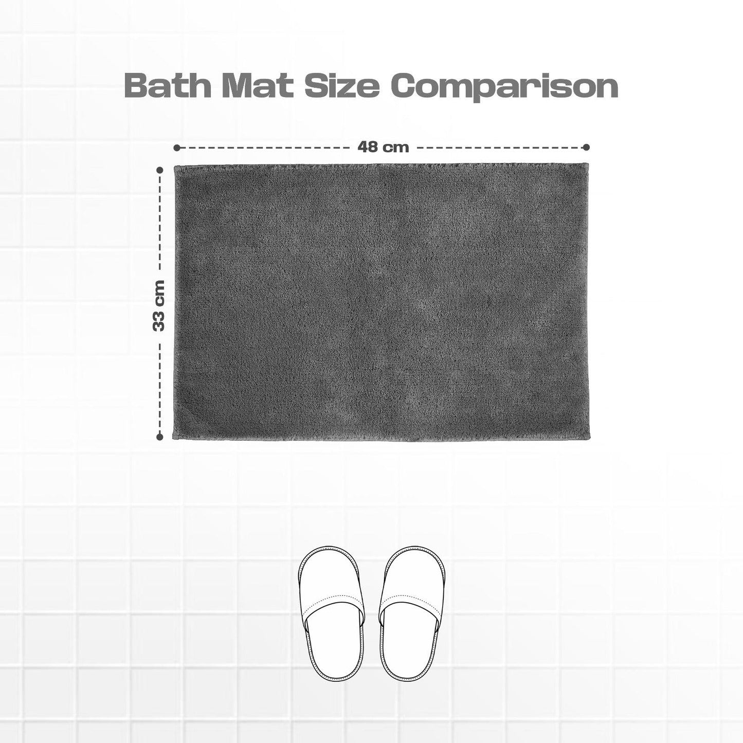 Enera Stello Collection Smoke Grey Color 33x48cm Mini Bath Mat - enera