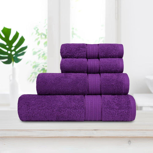 my Trident Bath Towel 4 Pcs Set 100% Cotton, Soft & Ultra Absorbent - enera