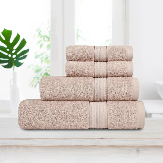 my Trident Bath Towel 4 Pcs Set 100% Cotton, Soft & Ultra Absorbent - enera