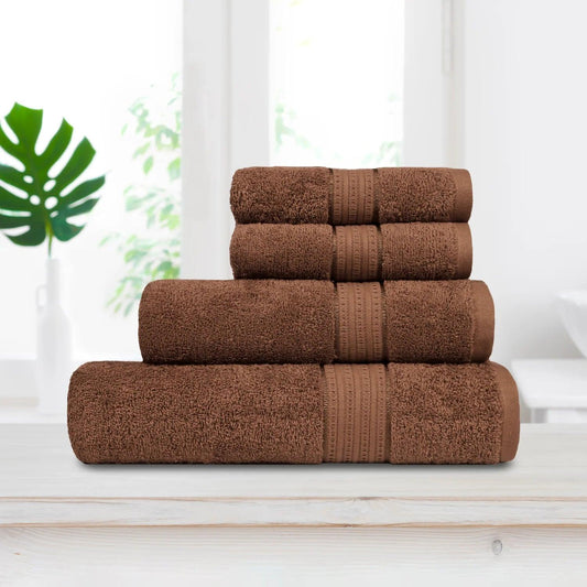 my Trident Bath Towel 4 Pcs Set 100% Cotton, Soft & Ultra Absorbent - enera