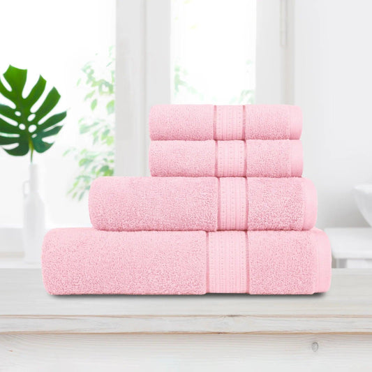 my Trident Bath Towel 4 Pcs Set 100% Cotton, Soft & Ultra Absorbent - enera