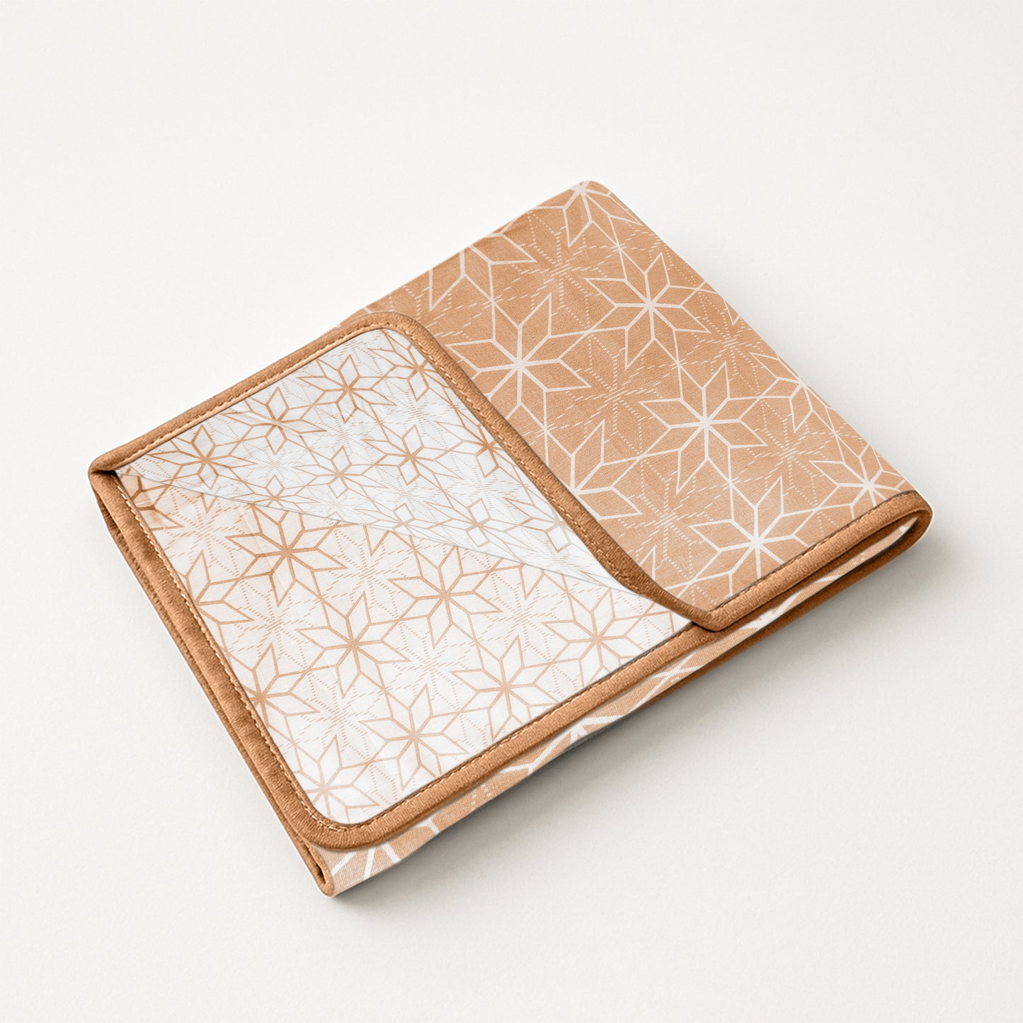 Enera Crimson Collection Sand Beige Color Printed Single Bed Dohar - enera