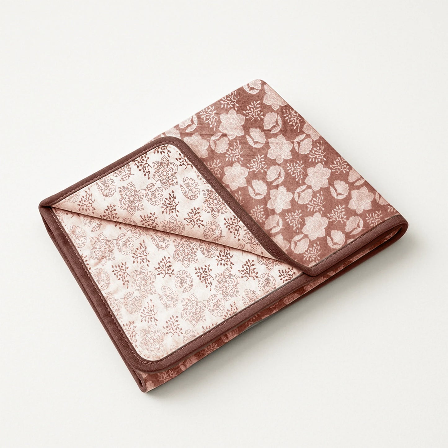 Enera Crimson Collection Dark Peach Color Printed Single Bed Dohar - enera