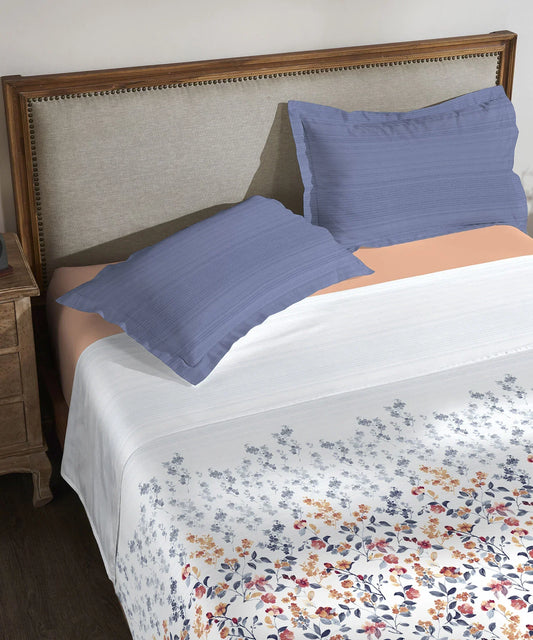 my Trident Printed King Bedsheet with 2 Pillow Covers 100% Pure Cotton - enera