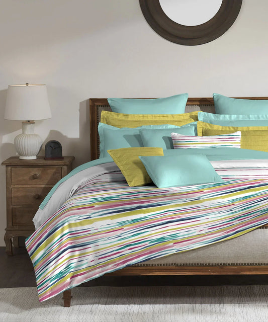 my Trident Printed King Bedsheet with 2 Pillow Covers 100% Pure Cotton - enera