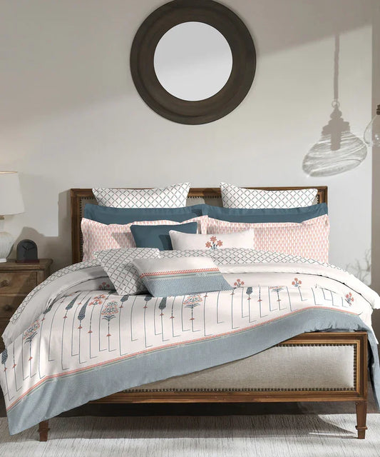 my Trident Printed King Bedsheet with 2 Pillow Covers 100% Pure Cotton - enera