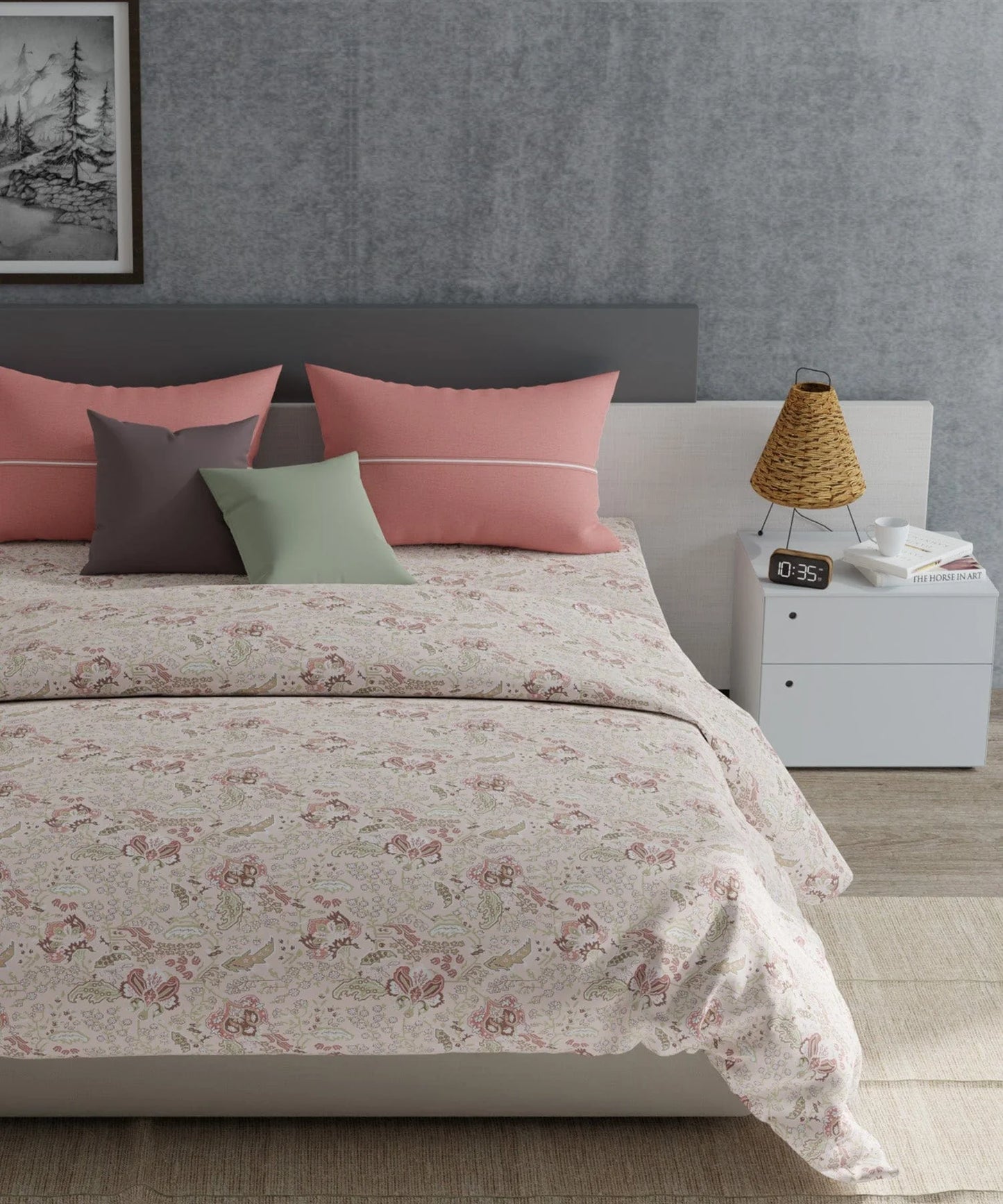 Enera Everyday Collection Peach Color King Size Bedsheet Set
