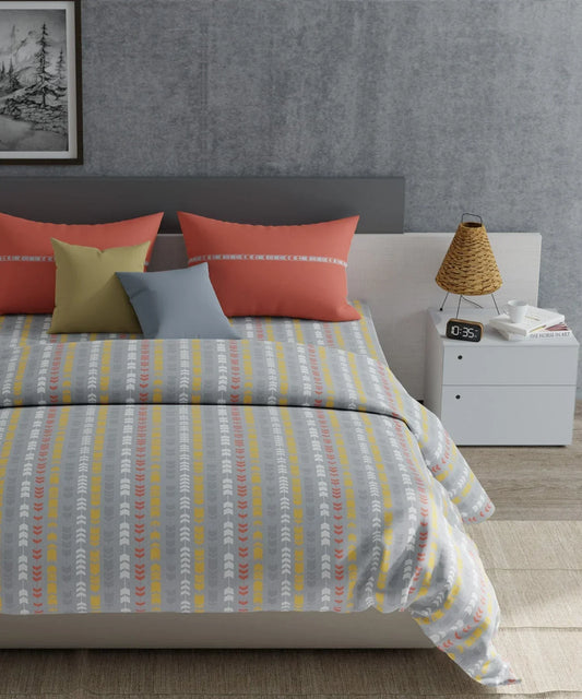 my Trident Printed King Bedsheet with 2 Pillow Covers 100% Pure Cotton - enera