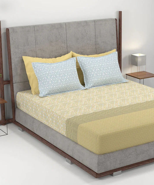 my Trident Printed King Bedsheet with 2 Pillow Covers 100% Pure Cotton - enera