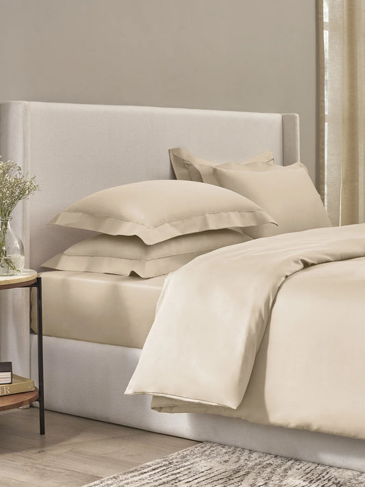 Bask New Linen 100% Cotton King Size Bedsheet Set with 2 Pillow Covers