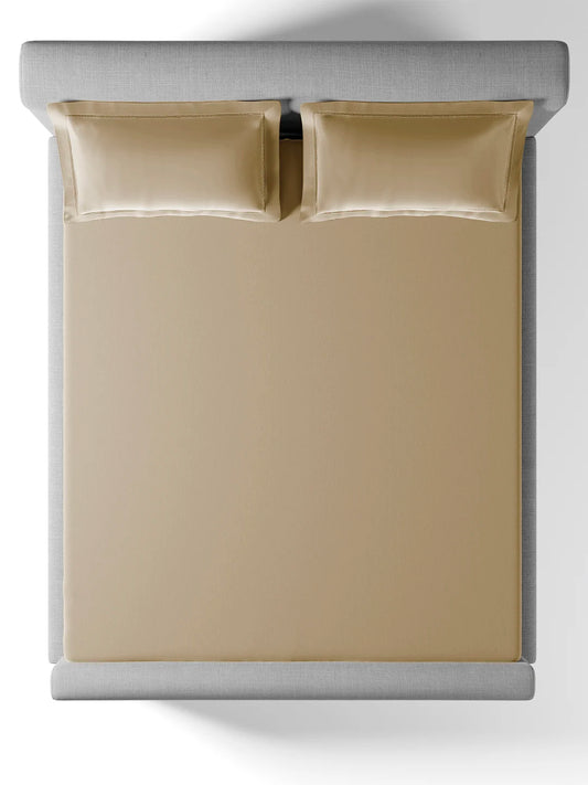 Bask Irish Cream 100% Cotton King Size Bedsheet Set with 2 Pillow Covers