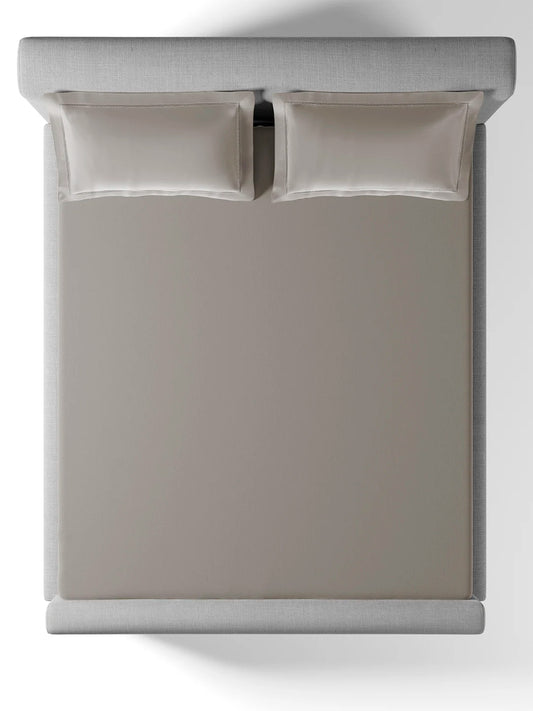 Bask Cloud Grey 100% Cotton King Size Bedsheet Set with 2 Pillow Covers