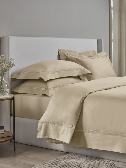 Devon Oat Meal 100% Cotton King Size Bedsheet Set with 2 Pillow Covers