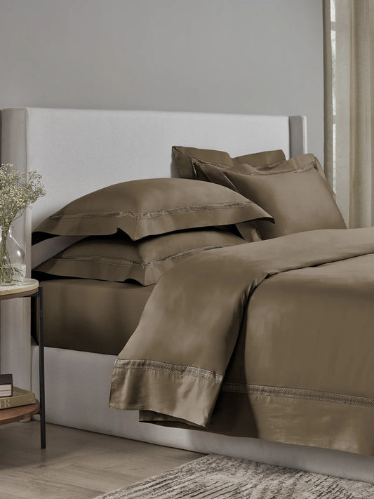 Devon Cappuccino 100% Cotton King Size Bedsheet Set with 2 Pillow Covers