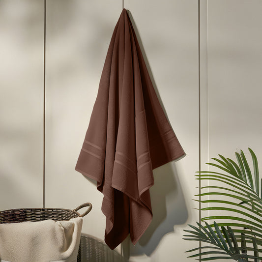 Elora Bath Towel 100% Cotton Pecan Brown 70x150 cm, Soft & Ultra Absorbent