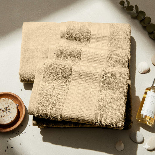 Zenva Hand Towel 2 Pcs Set Bamboo Latte Beige 40x60 cm, Soft & Ultra Absorbent