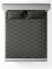 Jacquard Echo Charcoal Grey 100% Cotton King Size Bedsheet Set with 2 Pillow Covers Jacquard Echo Charcoal Grey 100% Cotton King Size Bedsheet Set with 2 Pillow Covers