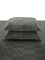 Jacquard Echo Charcoal Grey 100% Cotton King Size Bedsheet Set with 2 Pillow Covers Jacquard Echo Charcoal Grey 100% Cotton King Size Bedsheet Set with 2 Pillow Covers