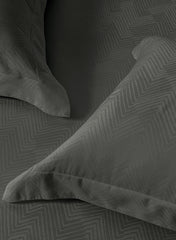 Jacquard Echo Charcoal Grey 100% Cotton King Size Bedsheet Set with 2 Pillow Covers Jacquard Echo Charcoal Grey 100% Cotton King Size Bedsheet Set with 2 Pillow Covers