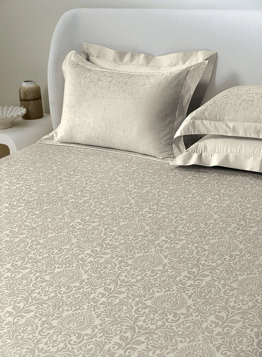 Jacquard Valencia Moonstruck 100% Cotton King Size Bedsheet Set with 2 Pillow Covers