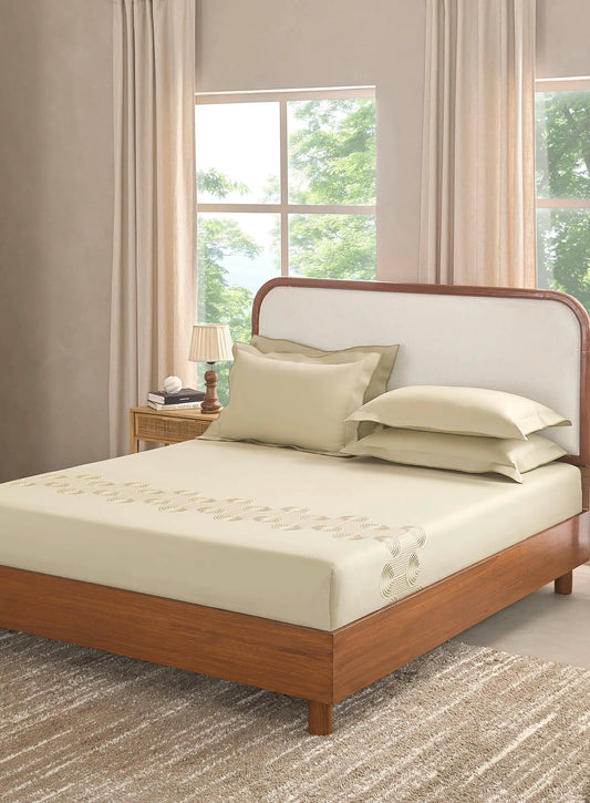 Charm Rainbow Trail Celadon 100% Cotton King Size Bedsheet Set with 2 Pillow Covers