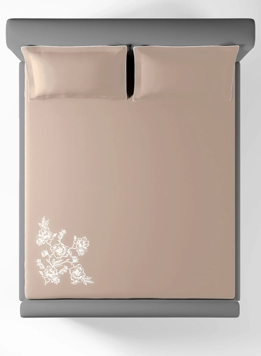 Charm Albury Taube 100% Cotton King Size Bedsheet Set with 2 Pillow Covers