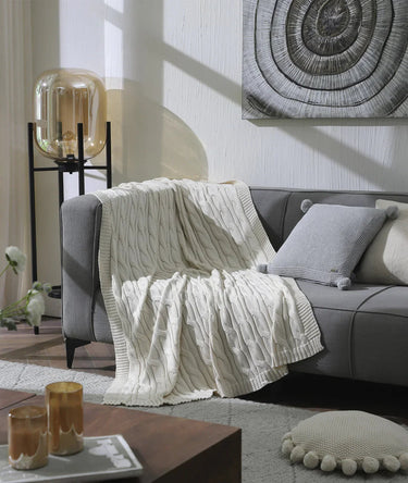 Pluchi 100% Cotton Throw Blanket | All Season Sofa & Bed Blanket - enera