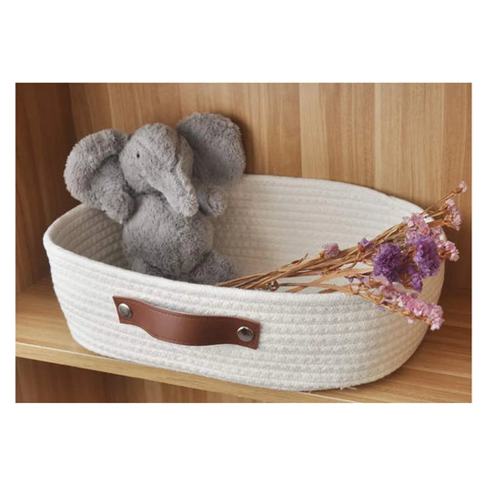 Enera Cotton Rope Storage Baskets 2-Piece Set White
