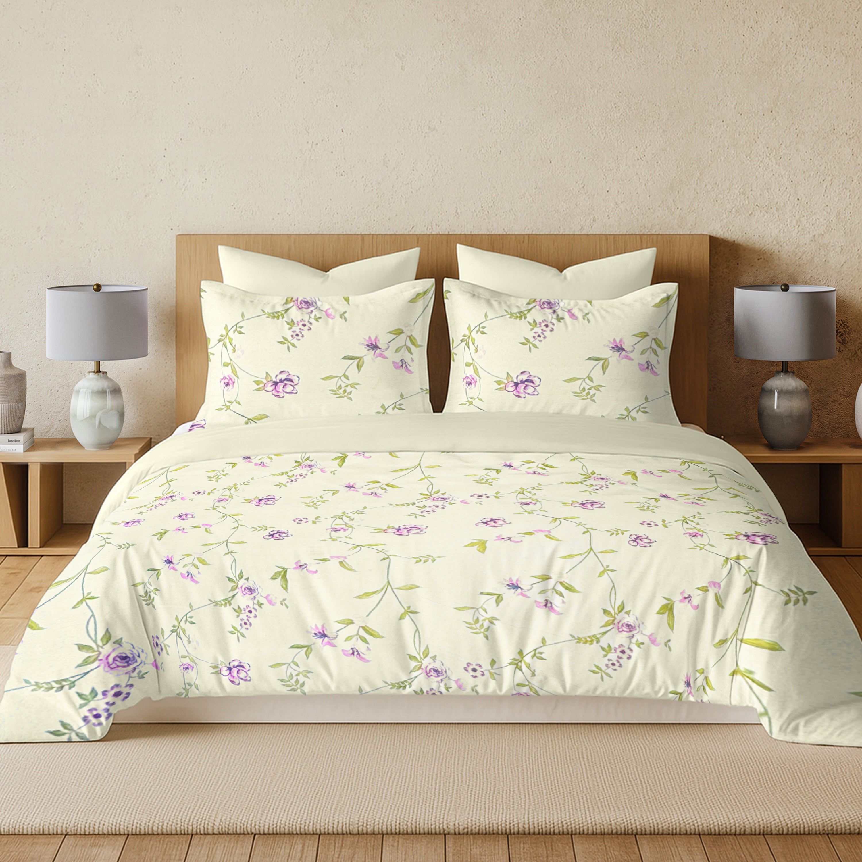 Enera Vaaree Printed King Bedsheet with 2 Pillow Covers Cotton - BUY 1 GET 1 - enera