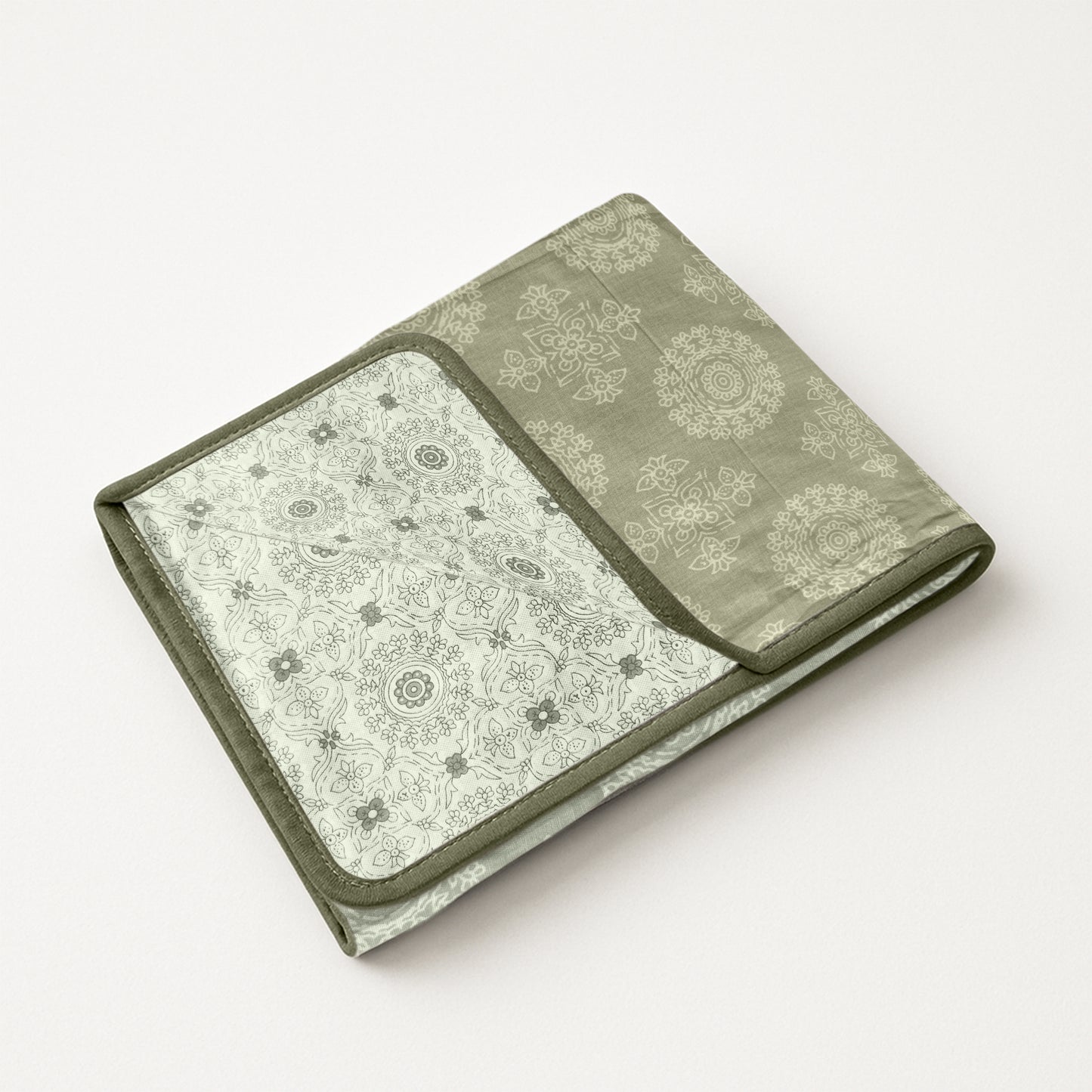 Enera Crimson Collection Ethnic Green Color Printed Single Bed Dohar