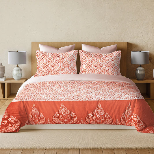 enera Printed King Bedsheet with 2 Pillow Covers 100% Pure Cotton