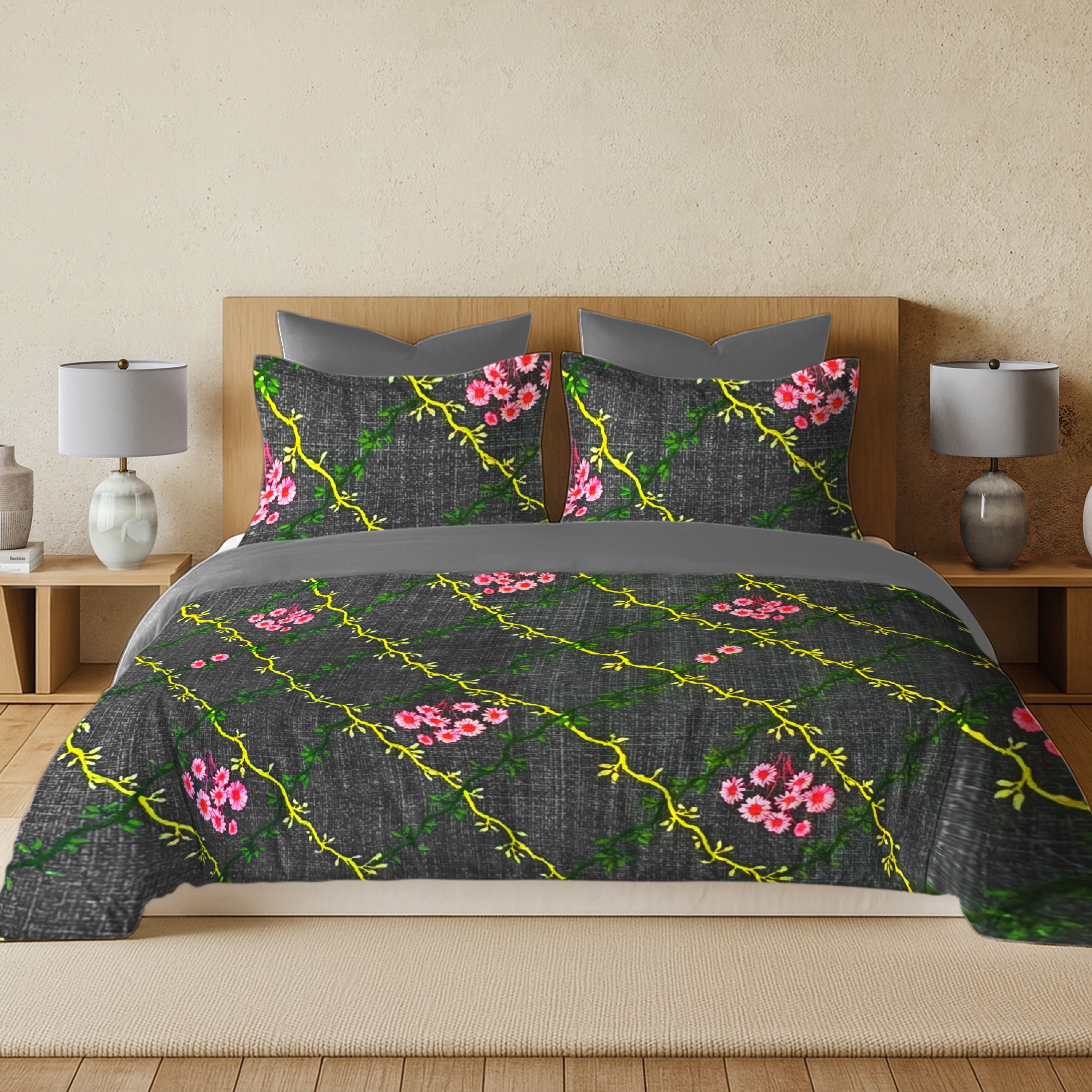 Enera Vaaree Printed King Bedsheet with 2 Pillow Covers Cotton - BUY 1 GET 1 - enera