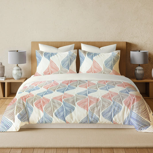 enera Printed King Bedsheet with 2 Pillow Covers Cotton