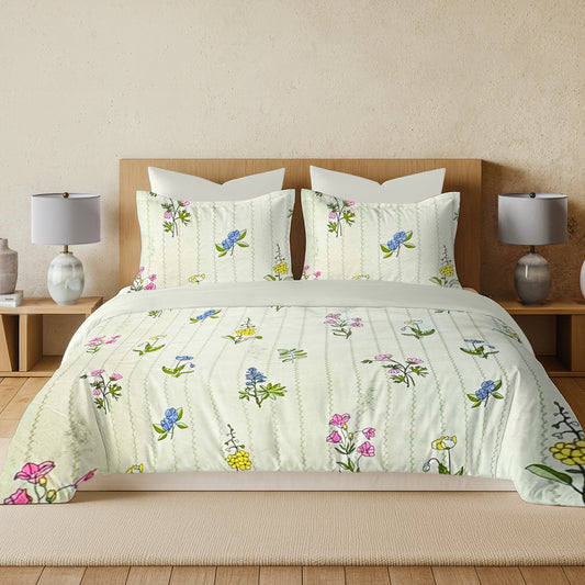 Enera Vaaree Printed King Bedsheet with 2 Pillow Covers Cotton - BUY 1 GET 1 - enera