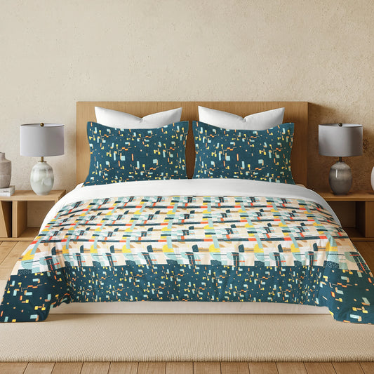 enera Printed King Bedsheet with 2 Pillow Covers 100% Pure Cotton