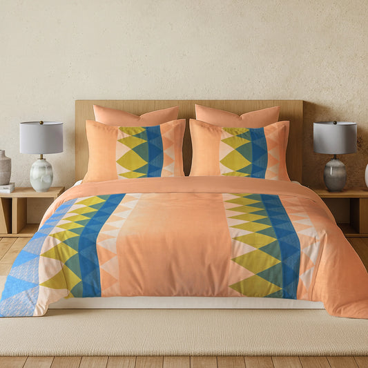 enera Printed King Bedsheet with 2 Pillow Covers Cotton