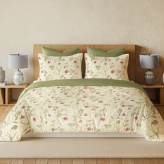 enera Printed King Bedsheet with 2 Pillow Covers Cotton