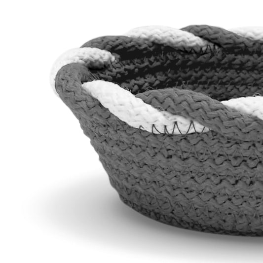 Saprose Knit Craft Multi Purpose Grey Color Boat Basket - enera