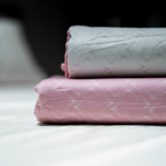 Enera Prism Collection Rhombus Pink Color Printed Double Bed Dohar