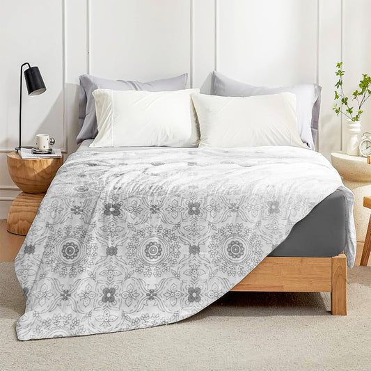 Enera Crimson Collection Frost Grey Color Printed Single Bed Dohar