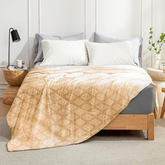 Enera Crimson Collection Terracota Color Printed Single Bed Dohar