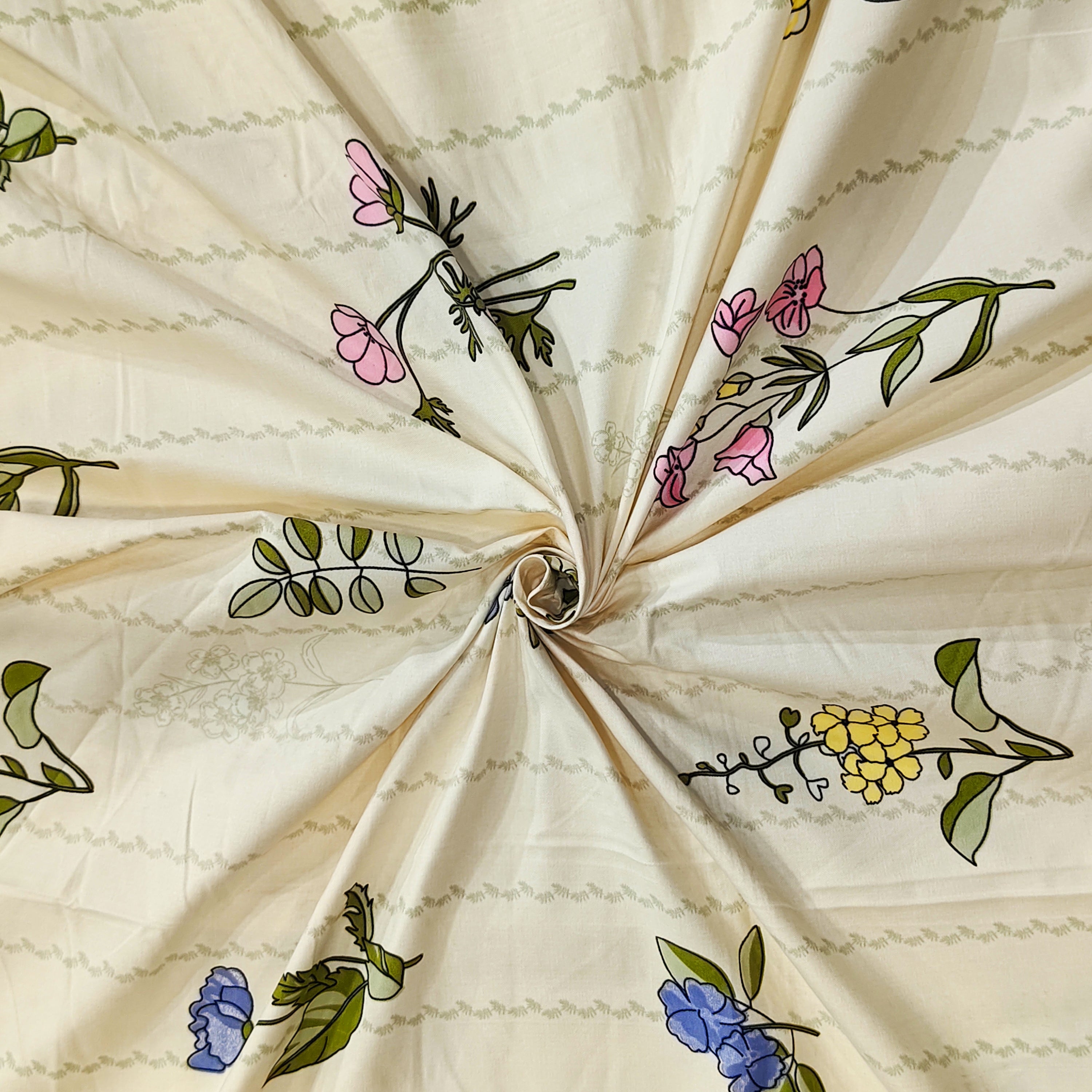 Enera Vaaree Printed King Bedsheet with 2 Pillow Covers Cotton - BUY 1 GET 1 - enera