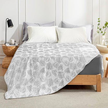 Enera Crimson Collection Graphite Grey Color Printed Single Bed Dohar