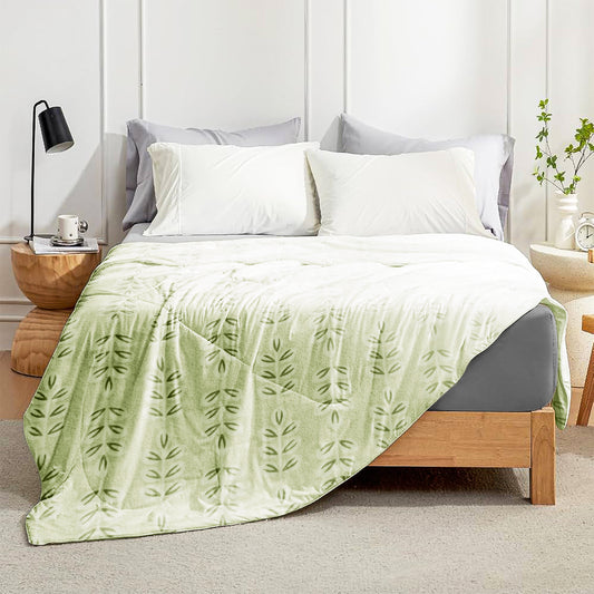 Enera Crimson Collection Olive Green Color Printed Single Bed Dohar